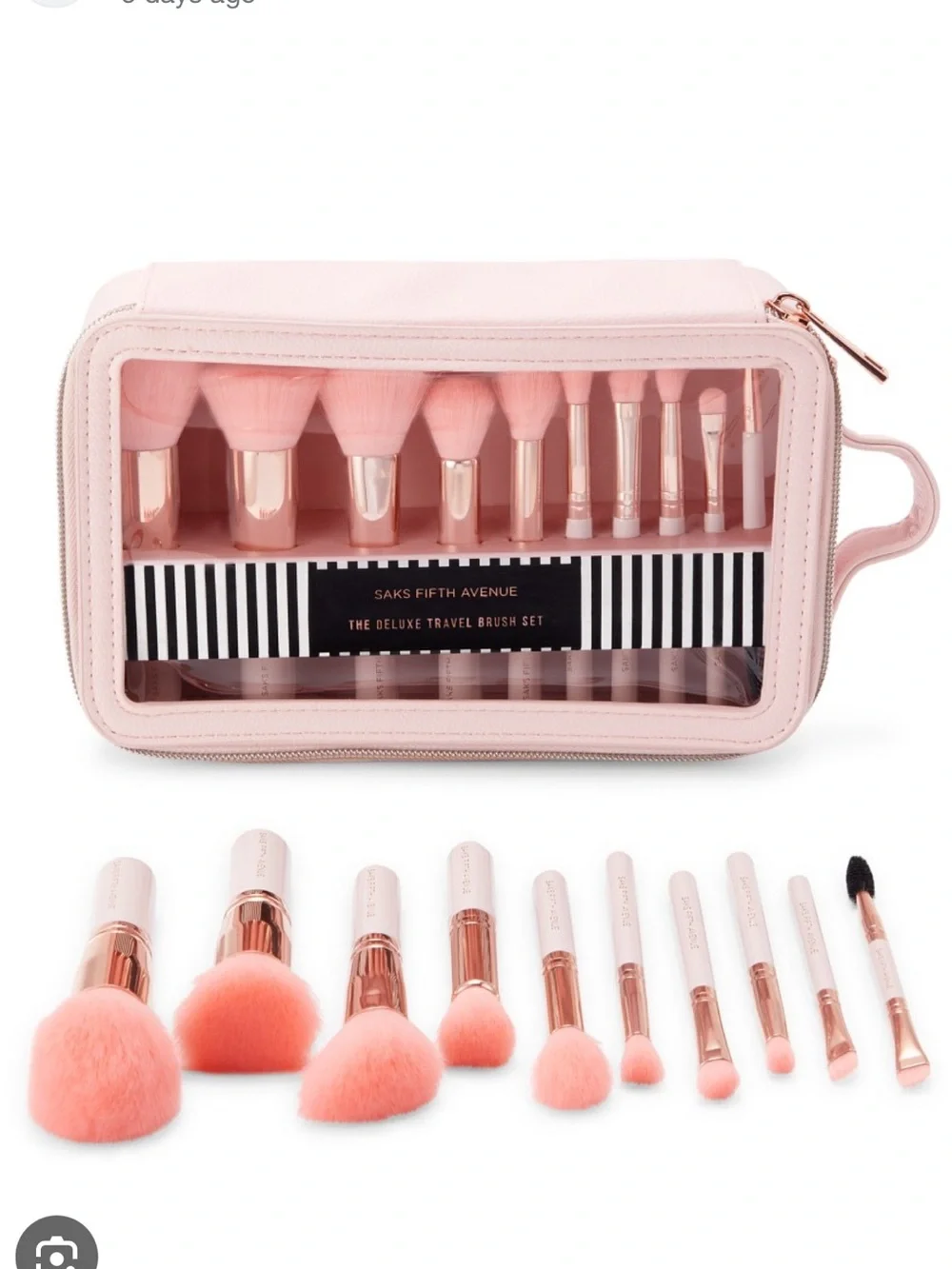 Saks Fifth Avenue 10 Piece Travel Makeup Brush Set
